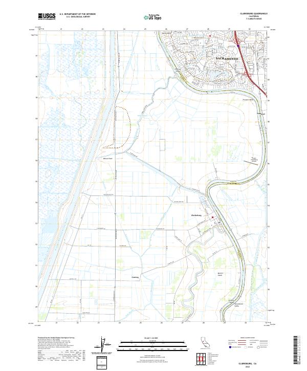 Clarksburg, CA — USGS 7.5-minute topo (2022)