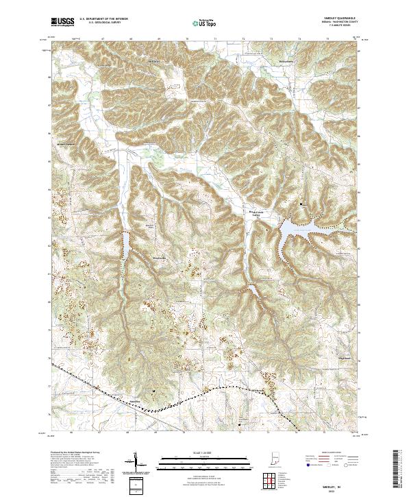 Smedley, IN — USGS 7.5-minute topo (2022)