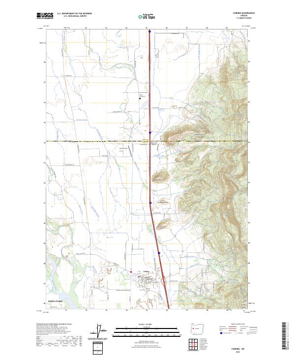 Coburg, OR — USGS 7.5-minute topo (2023)
