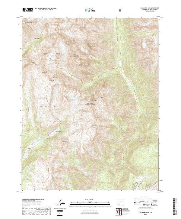Columbine Pass, CO — USGS 7.5-minute topo (2022)