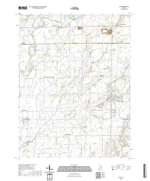 Hope, IN — USGS 7.5-minute topo (2022)
