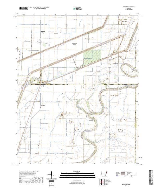 Monterey, AR — USGS 7.5-minute topo (2024)
