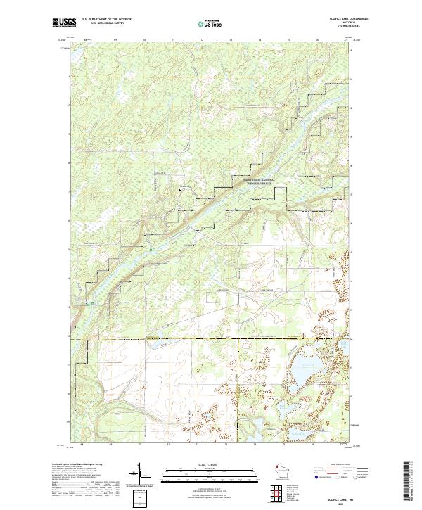 Scovils Lake, WI — USGS 7.5-minute topo (2022)