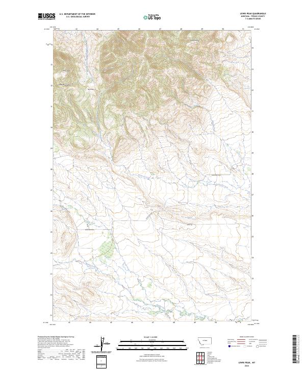 Lewis Peak, MT — USGS 7.5-minute topo (2024)