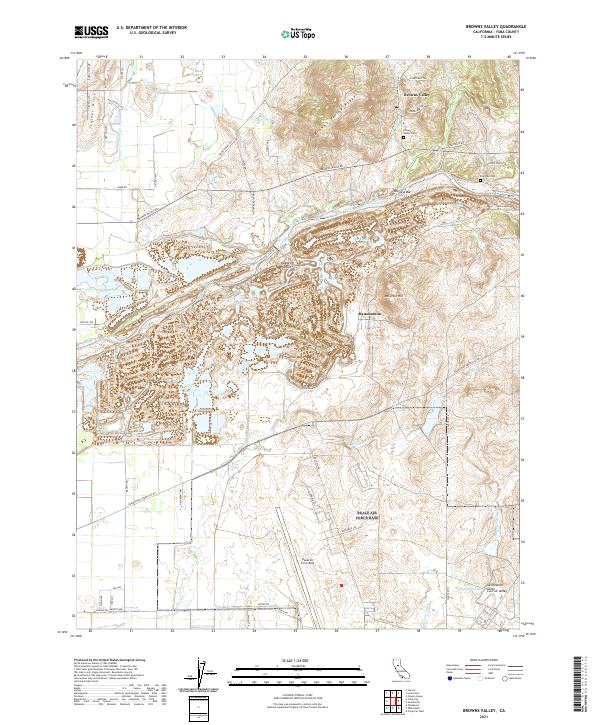 Browns Valley, CA — USGS 7.5-minute topo (2021)