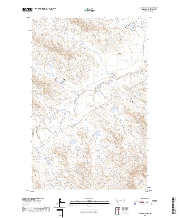 Bomber Coulee, MT — USGS 7.5-minute topo (2024)