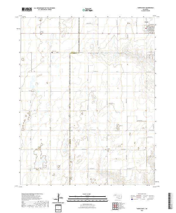 Turpin West, OK — USGS 7.5-minute topo (2022)