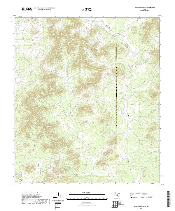 Flatrock Crossing, TX — USGS 7.5-minute topo (2022)