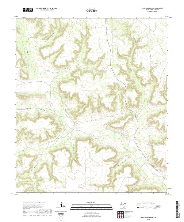 Horsehead Canyon, TX — USGS 7.5-minute topo (2022)