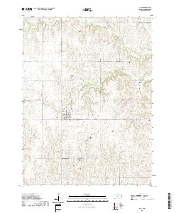 Cuba, KS — USGS 7.5-minute topo (2022)