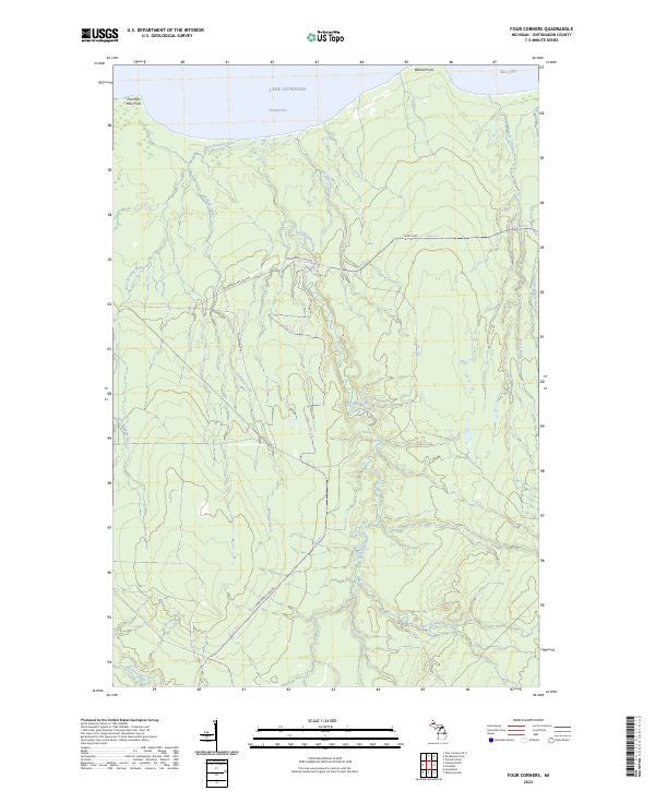 Four Corners, MI — USGS 7.5-minute topo (2023)
