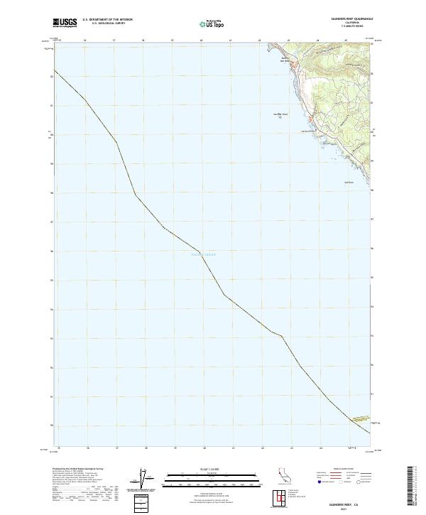 Saunders Reef, CA — USGS 7.5-minute topo (2021)