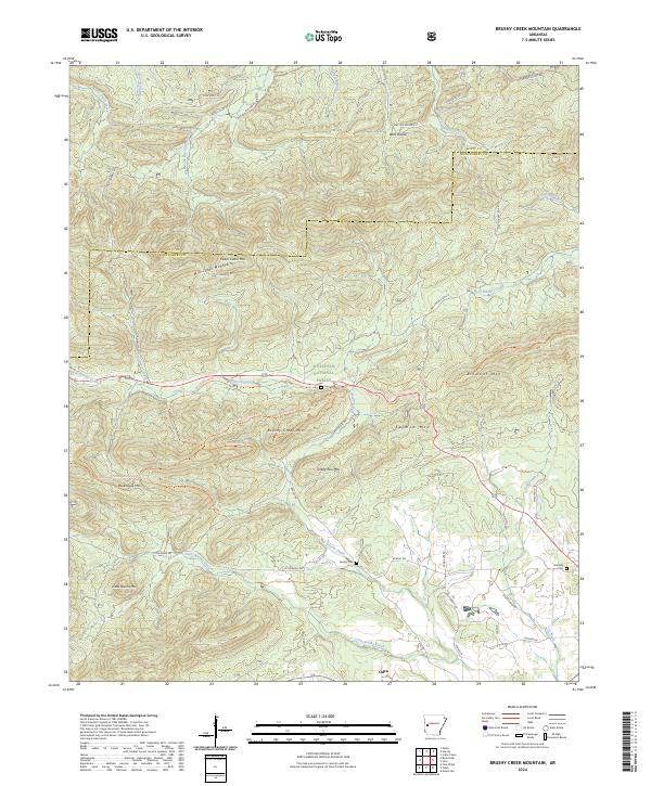 Brushy Creek Mountain, AR — USGS 7.5-minute topo (2024)