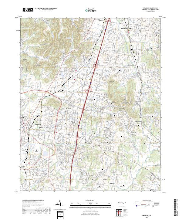 Franklin, TN — USGS 7.5-minute topo (2022)