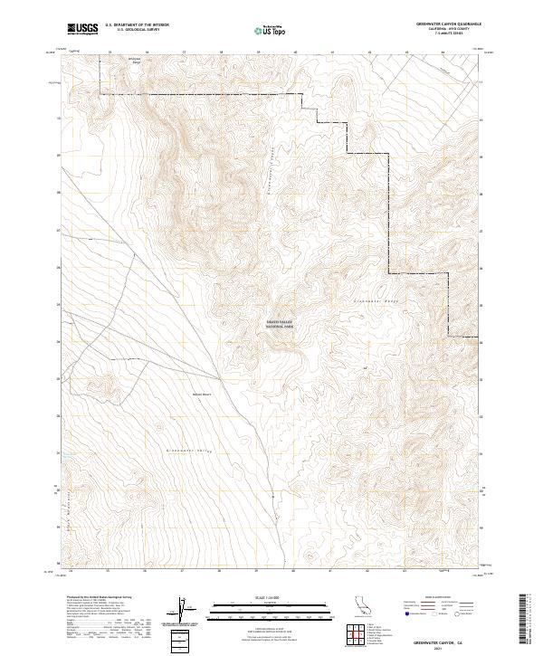 Greenwater Canyon, CA — USGS 7.5-minute topo (2021)