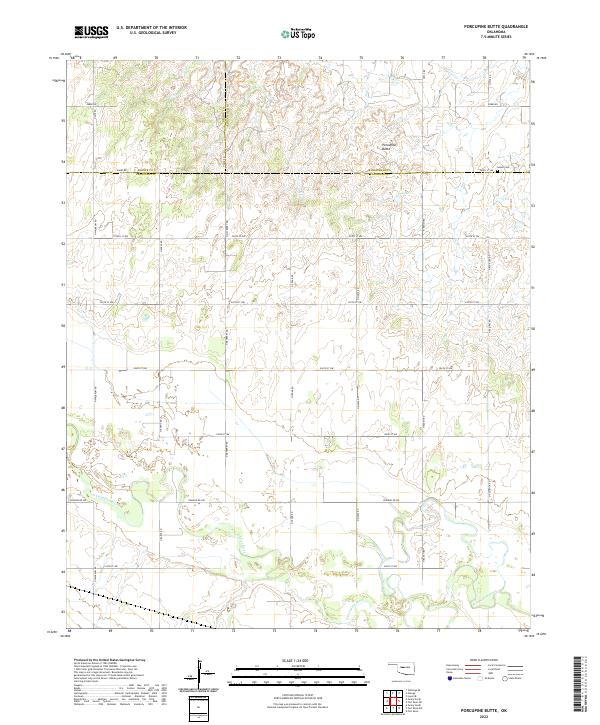 Porcupine Butte, OK — USGS 7.5-minute topo (2022)
