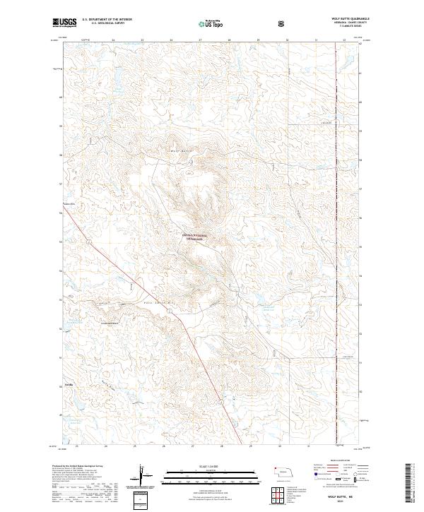 Wolf Butte, NE — USGS 7.5-minute topo (2021)
