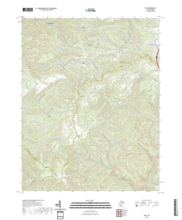 Odd, WV — USGS 7.5-minute topo (2023)