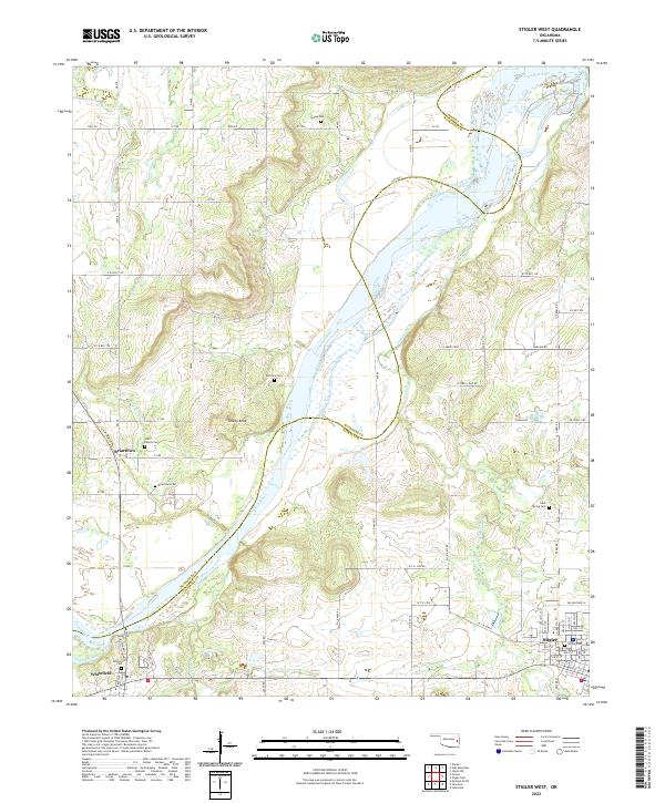 Stigler West, OK — USGS 7.5-minute topo (2022)