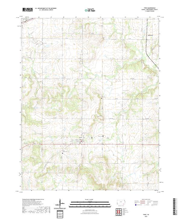 Tyro, KS — USGS 7.5-minute topo (2022)