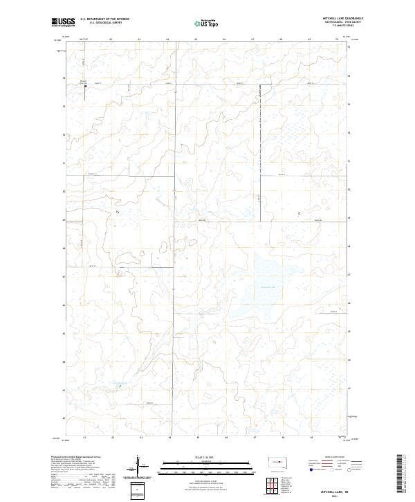 Mitchell Lake, SD — USGS 7.5-minute topo (2021)