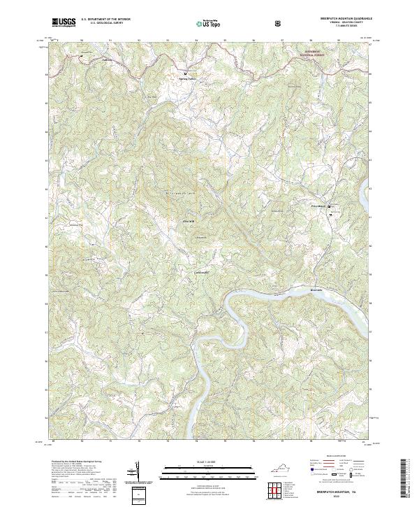 Brierpatch Mountain, VA — USGS 7.5-minute topo (2022)