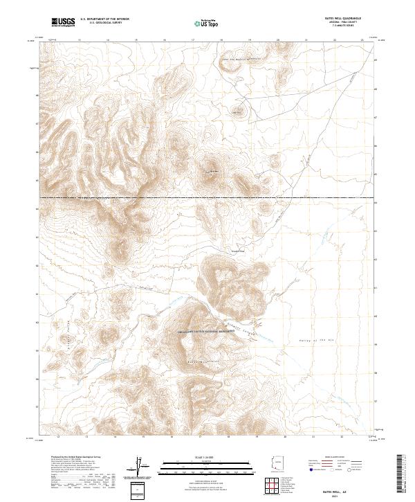 Bates Well, AZ — USGS 7.5-minute topo (2021)
