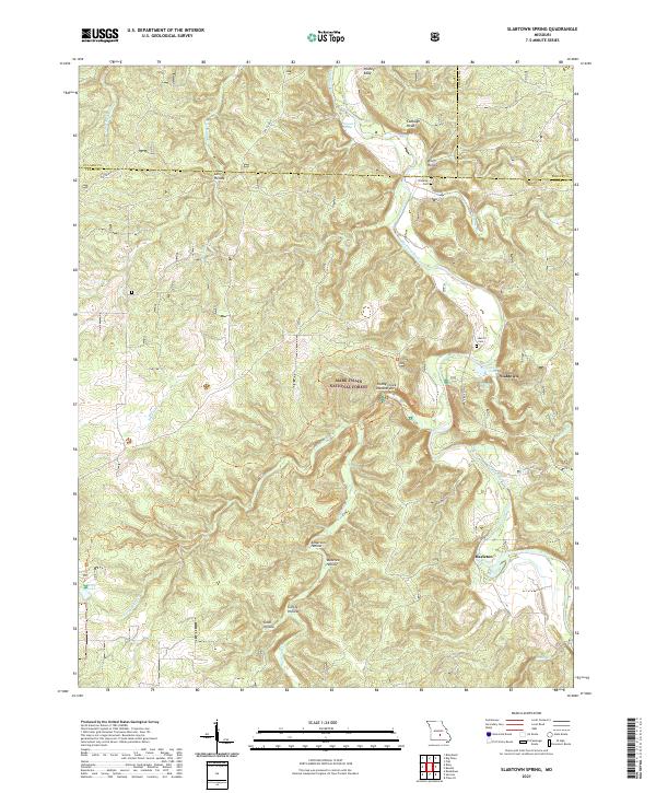 Slabtown Spring, MO — USGS 7.5-minute topo (2021)