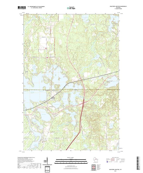 Heafford Junction, WI — USGS 7.5-minute topo (2022)