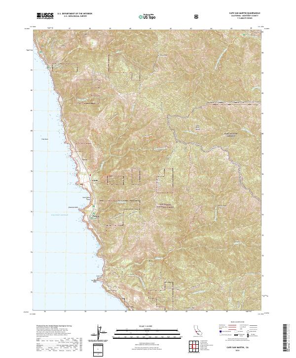 Cape San Martin, CA — USGS 7.5-minute topo (2021)