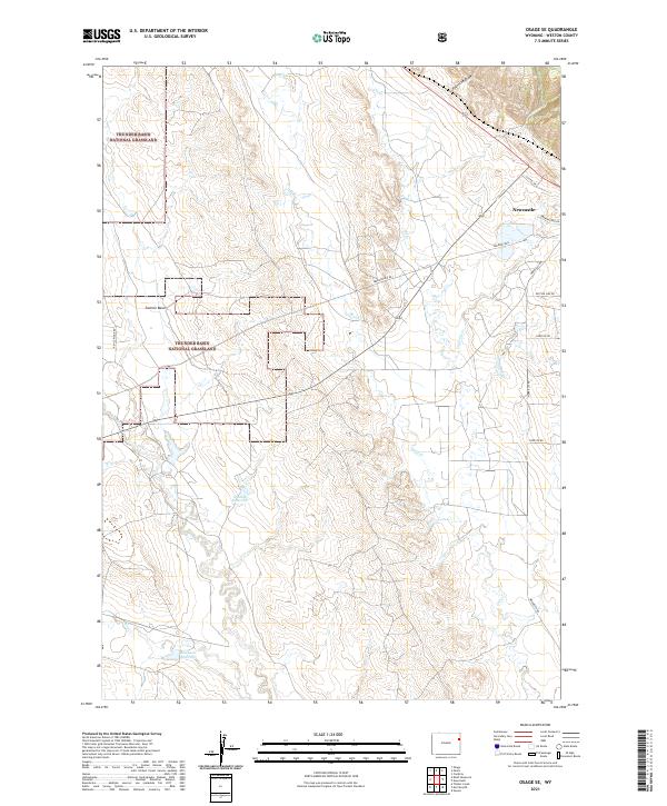Osage SE, WY — USGS 7.5-minute topo (2021)