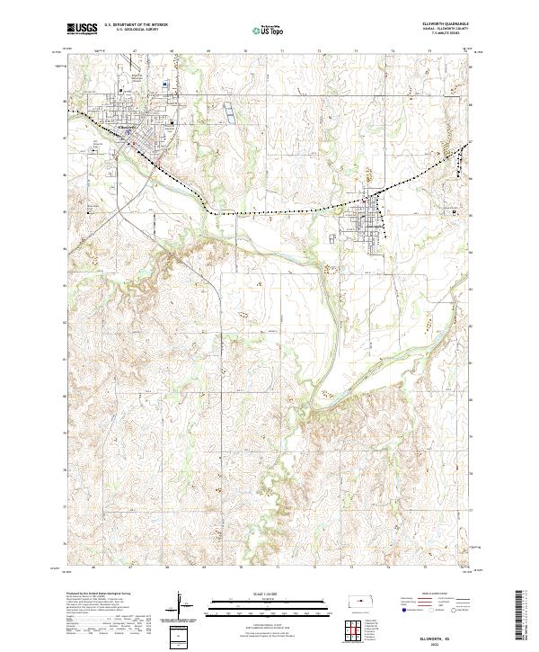 Ellsworth, KS — USGS 7.5-minute topo (2022)