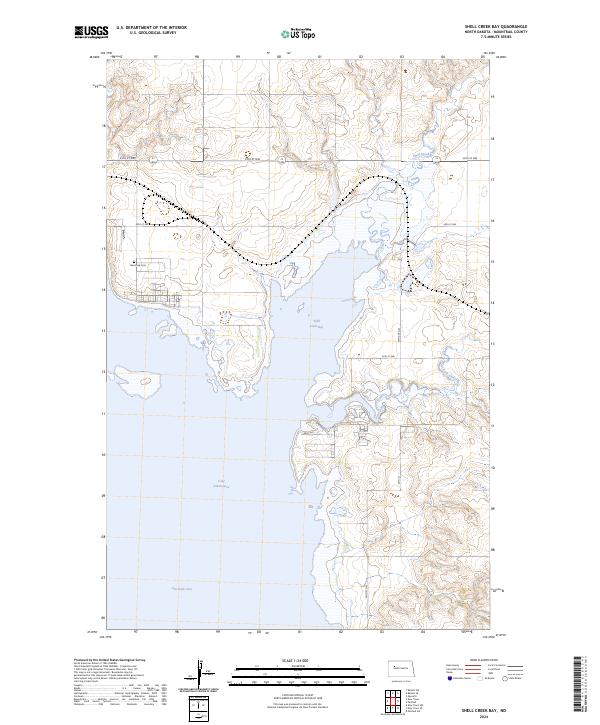 Shell Creek Bay, ND — USGS 7.5-minute topo (2024)