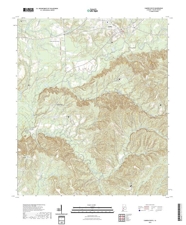 Camden South, AL — USGS 7.5-minute topo (2024)