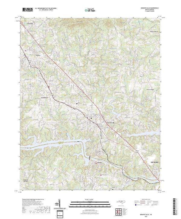 Granite Falls, NC — USGS 7.5-minute topo (2022)