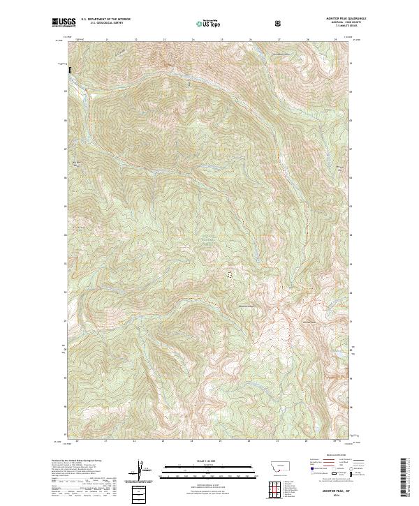 Monitor Peak, MT — USGS 7.5-minute topo (2024)
