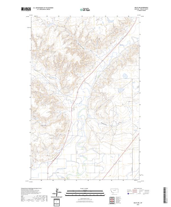 Malta NE, MT — USGS 7.5-minute topo (2024)