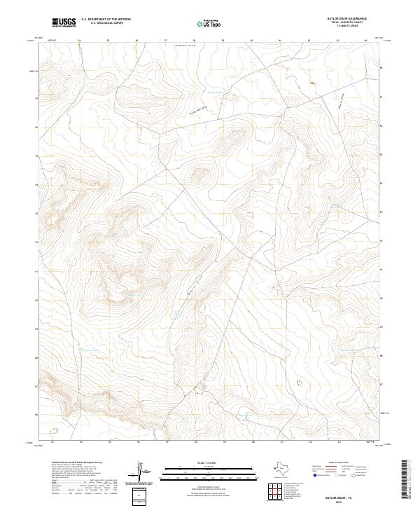 Baylor Draw, TX — USGS 7.5-minute topo (2022)