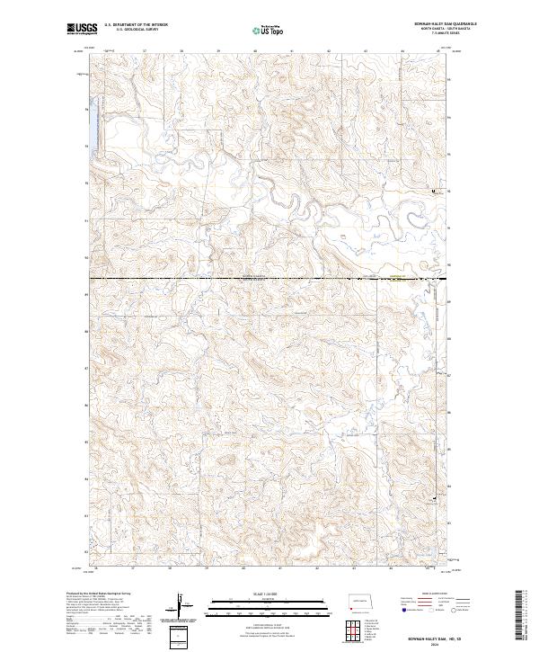 Bowman-Haley Dam, ND-SD — USGS 7.5-minute topo (2024)