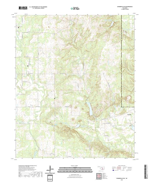 Connerville NE, OK — USGS 7.5-minute topo (2022)