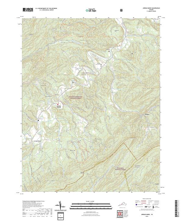 Jordan Mines, VA — USGS 7.5-minute topo (2022)