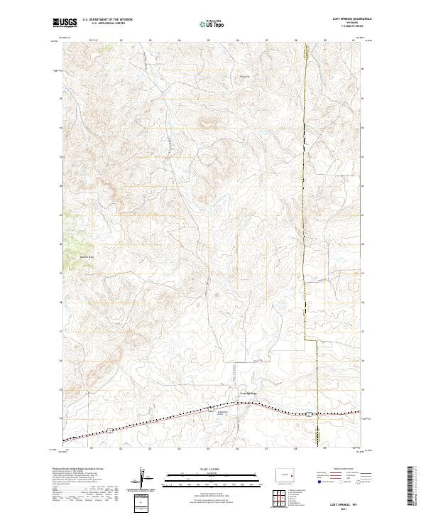 Lost Springs, WY — USGS 7.5-minute topo (2021)