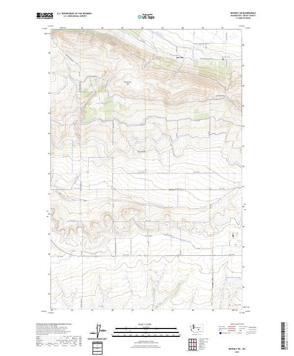 Beverly NE, WA — USGS 7.5-minute topo (2023)
