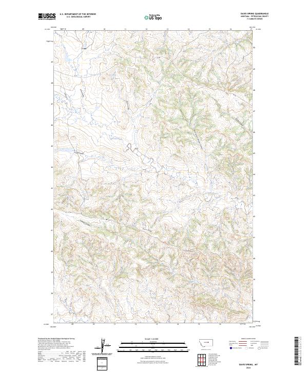 Davis Spring, MT — USGS 7.5-minute topo (2024)