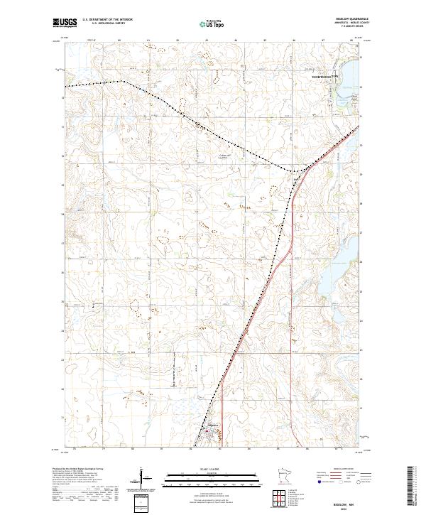 Bigelow, MN — USGS 7.5-minute topo (2022)
