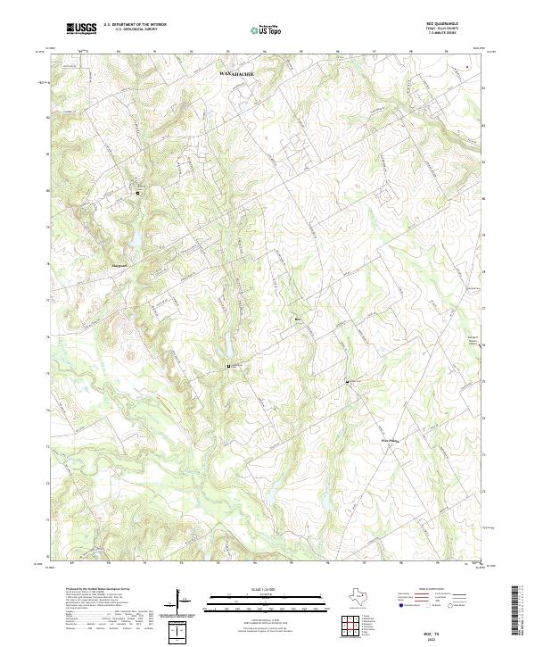 Boz, TX — USGS 7.5-minute topo (2022)