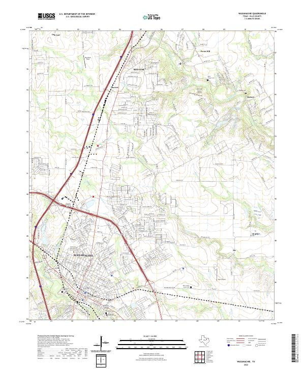 Waxahachie, TX — USGS 7.5-minute topo (2022)