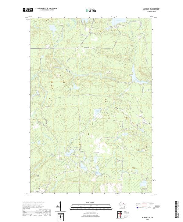 Florence SE, WI — USGS 7.5-minute topo (2022)