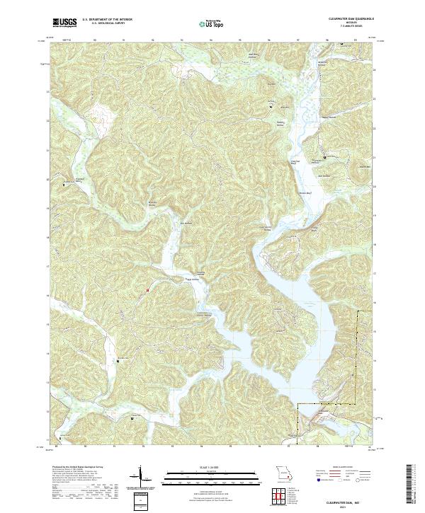 Clearwater Dam, MO — USGS 7.5-minute topo (2021)