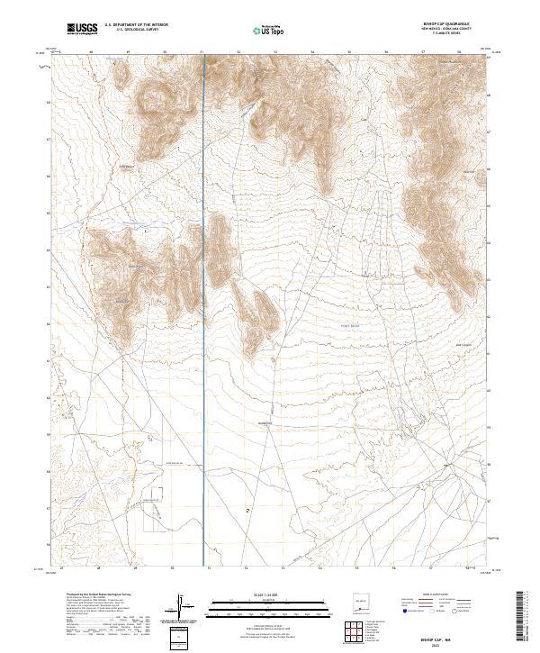 Bishop Cap, NM — USGS 7.5-minute topo (2023)
